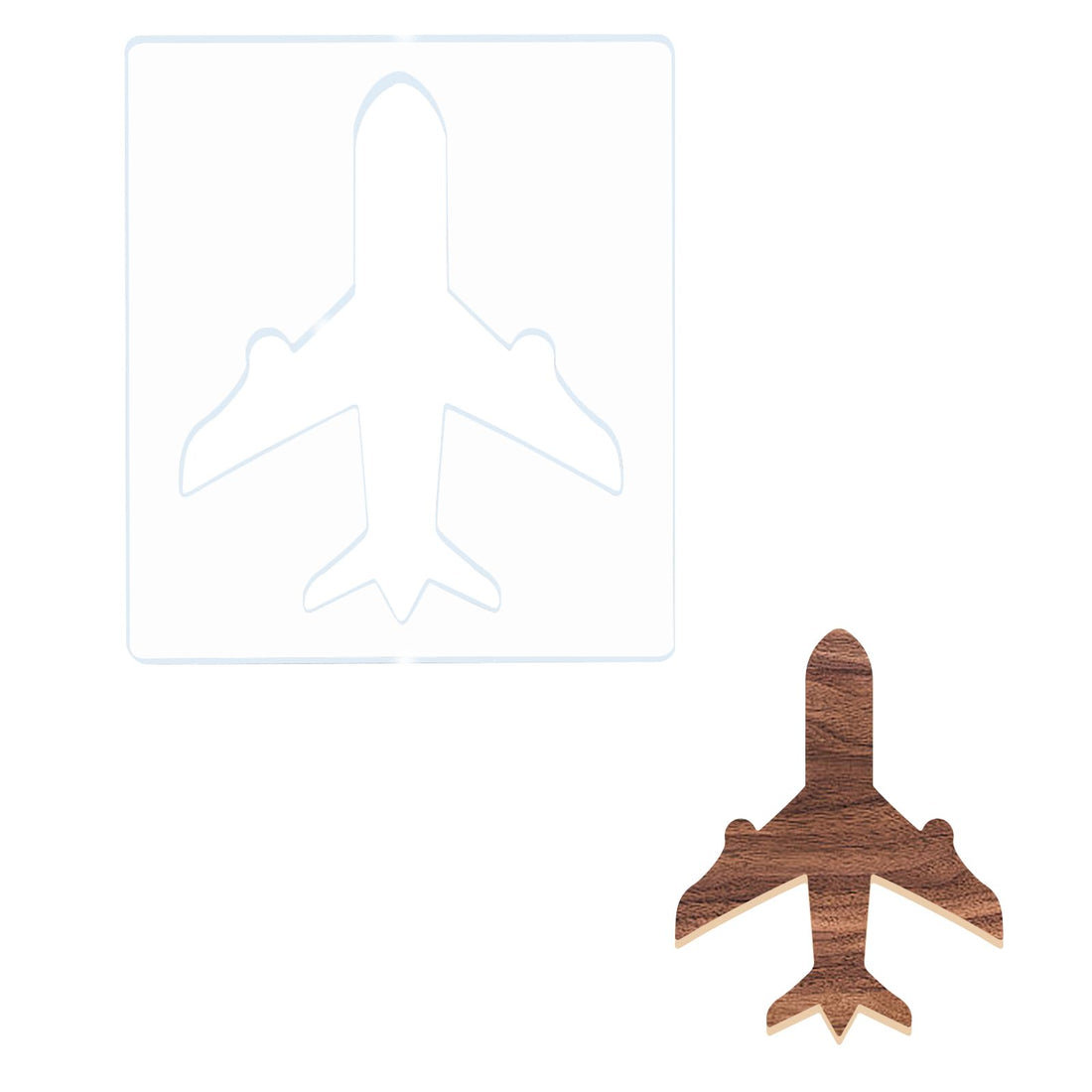 Acrylic Aircraft Router Template, 5.9x6.7in
