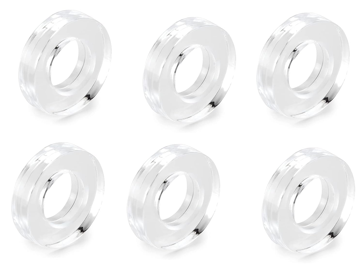 Acrylic Napkin Ring Holder, Set of 6 — (6, Circle