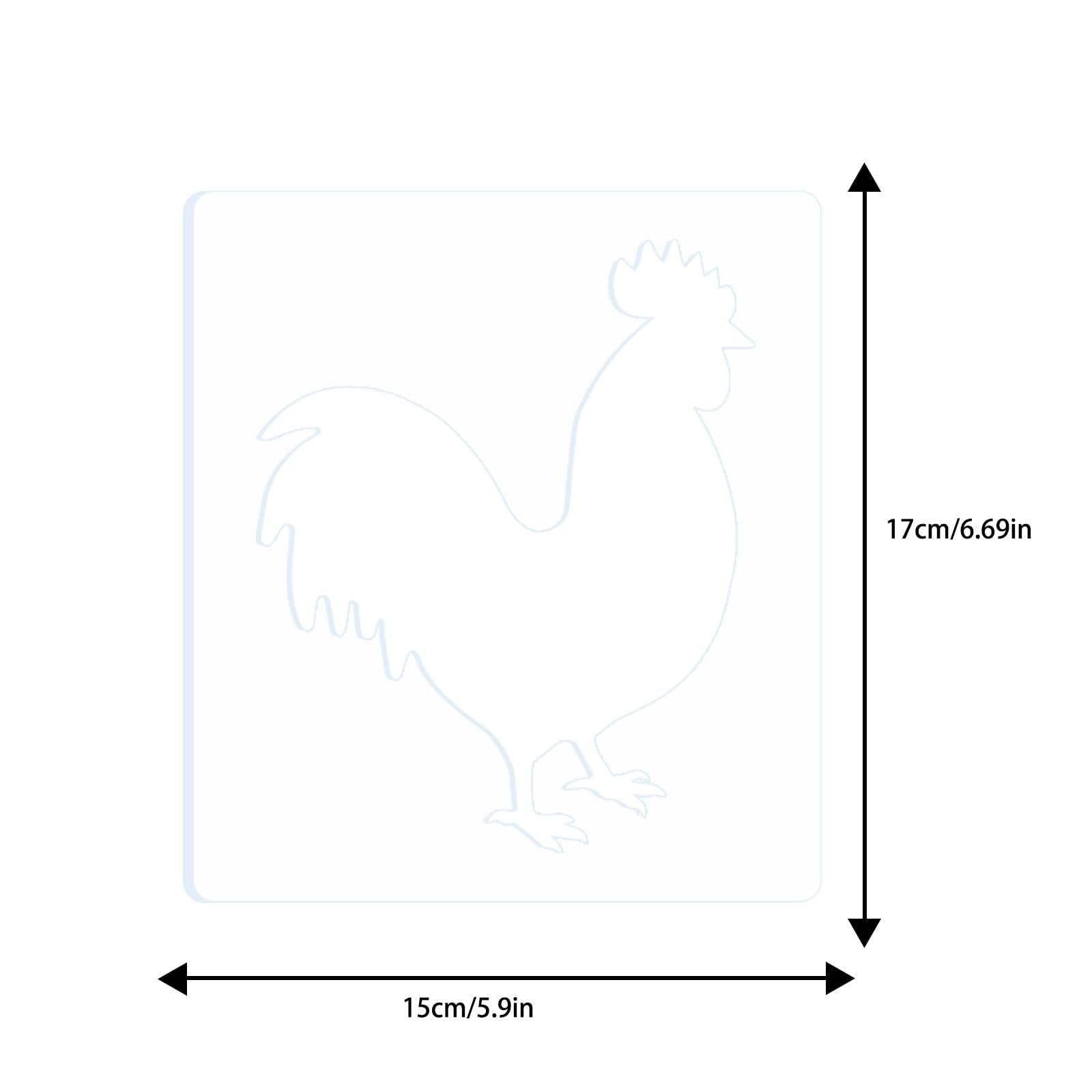 Rooster Acrylic Router Inlay Template – view 2