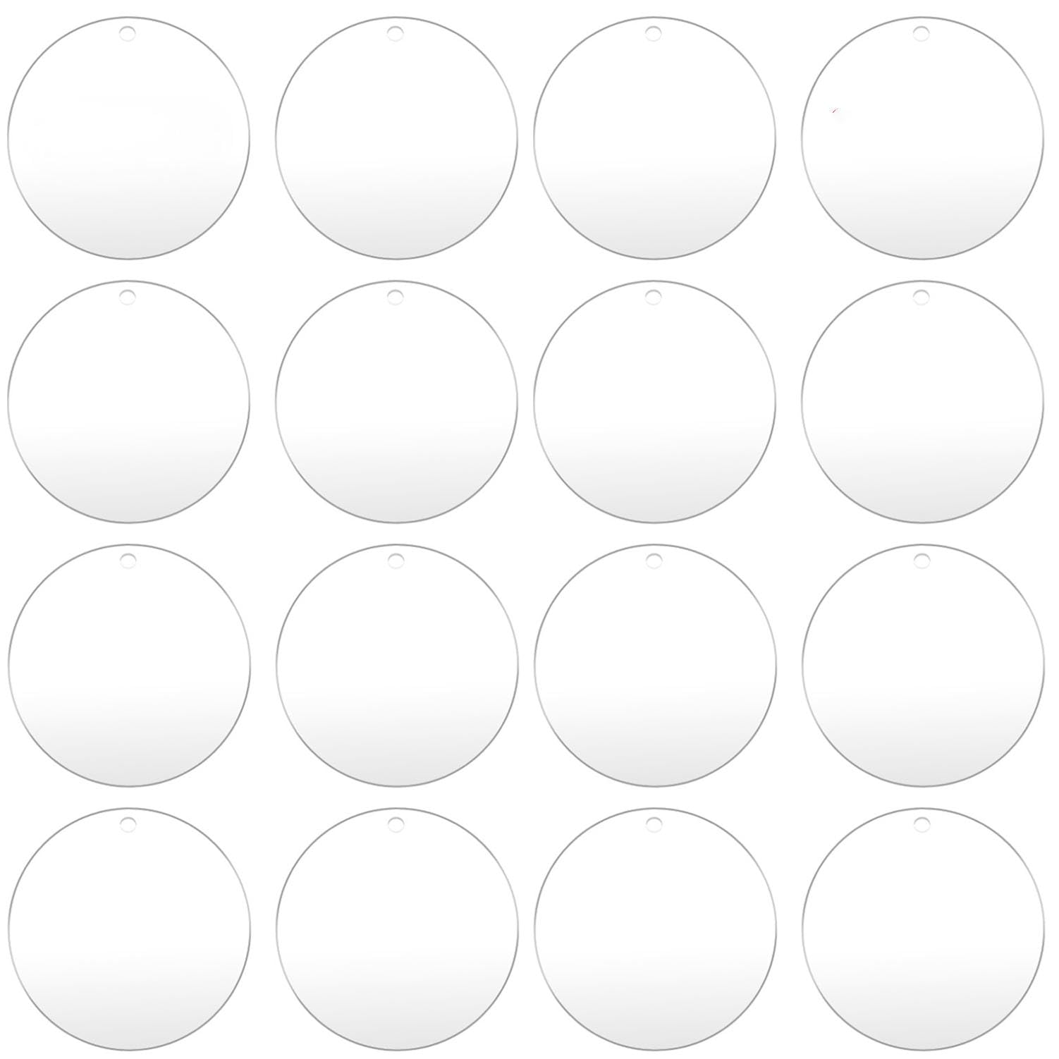 Clear Acrylic Round Blanks, 3" Circles, 50-Pack — clear - 100PCS WITH HOLES 1INCH