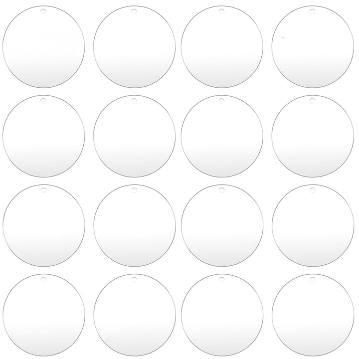 Clear Acrylic Round Blanks, 3" Circles, 50-Pack — clear - 100PCS WITH HOLES 1INCH