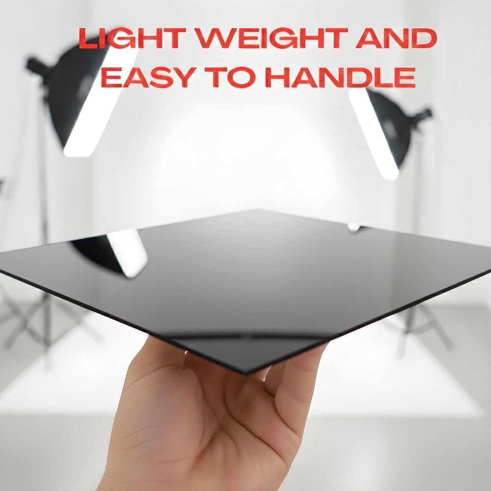 Reflective Acrylic Product Photo Boards, Square 12 × 12 in (30 × 30 cm), Black & White, Pack of 2 – view 5
