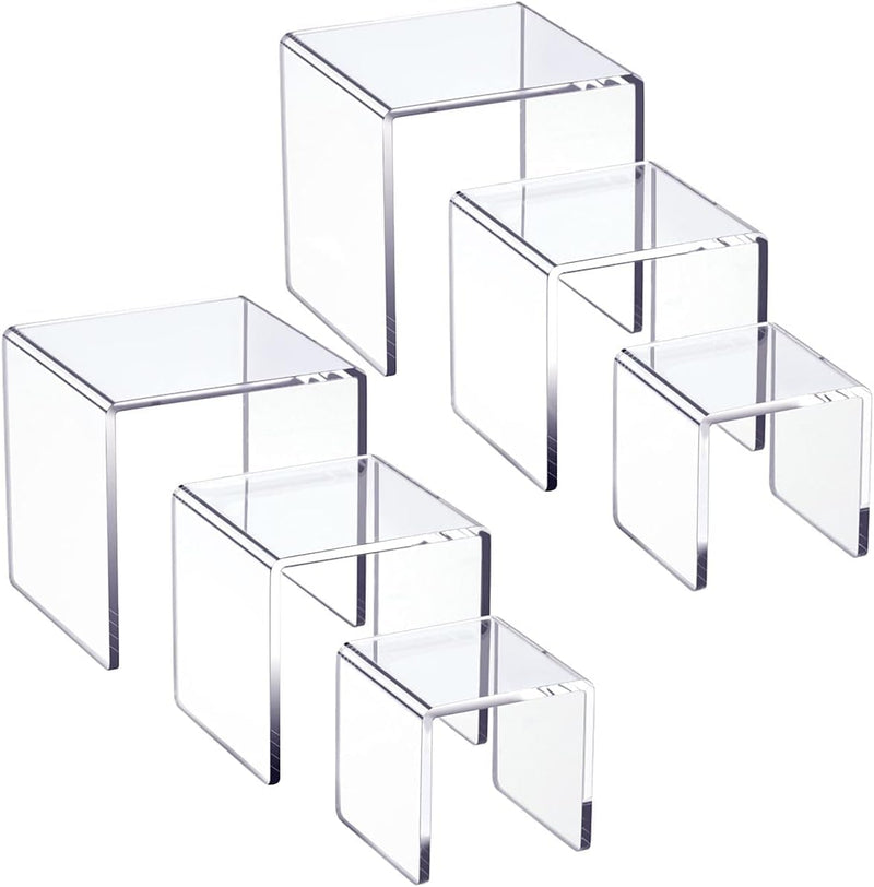 Square Acrylic 3-Tier Display Risers, 6 Pcs – Yosham