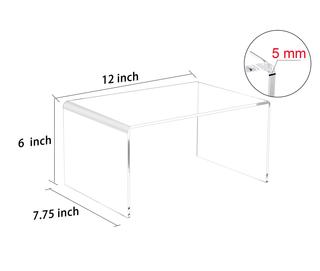 Extra Large Clear Acrylic Display Risers, 12 in, 5 mm Thick, Pack of 2 – view 3