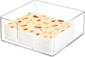 Clear Square Acrylic Napkin Holder with Open Front