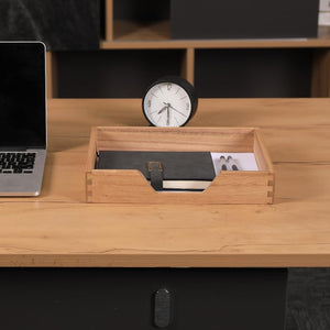 Wooden Desktop Organizer Tray with U-Shape Handle – Yosham