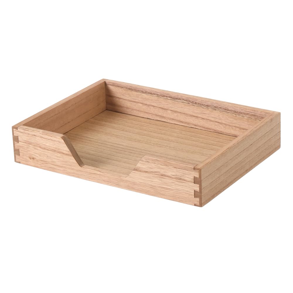 Wooden Desktop Organizer Tray with U-Shape Handle – Yosham