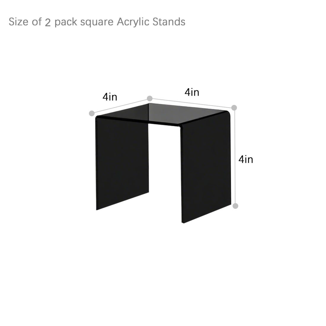 Black Acrylic Square Display Risers, 4 × 4 × 4 in, Pack of 8 – view 4