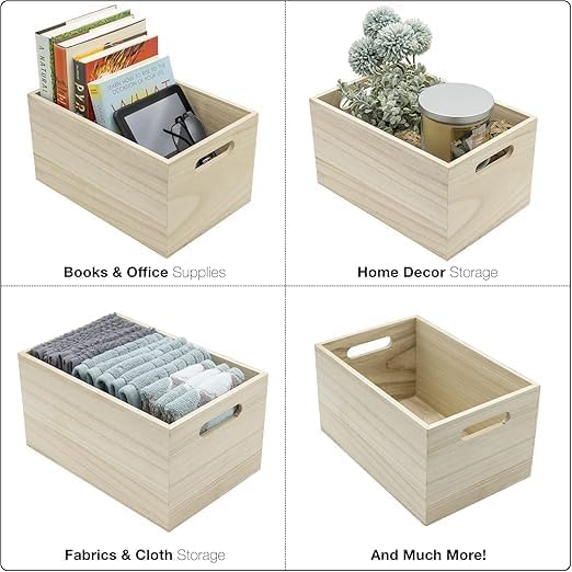 Unfinished Wood Storage Crates with Handles, 2 Pk – view 7