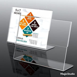 5x7 Acrylic Table Sign Holder, Pack of 8 – Yosham