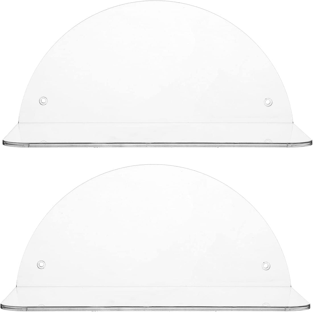 Clear Acrylic Half-Moon Floating Wall Shelves, Pack of 2 — Large – view 4