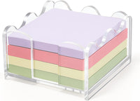 1PC Scalloped Acrylic Sticky Note Holder – 3x3 Inch Clear Wave-Edge Notepad Dispenser, Thick Durable Desk Organizer for Office, Home, Dorm & Classroom