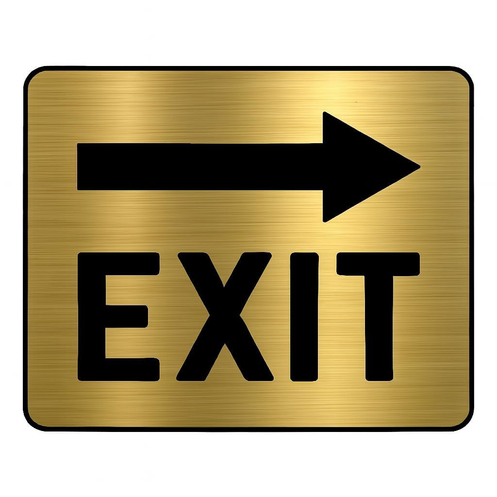 Gold Acrylic Exit Sign, Self-Adhesive – view 2