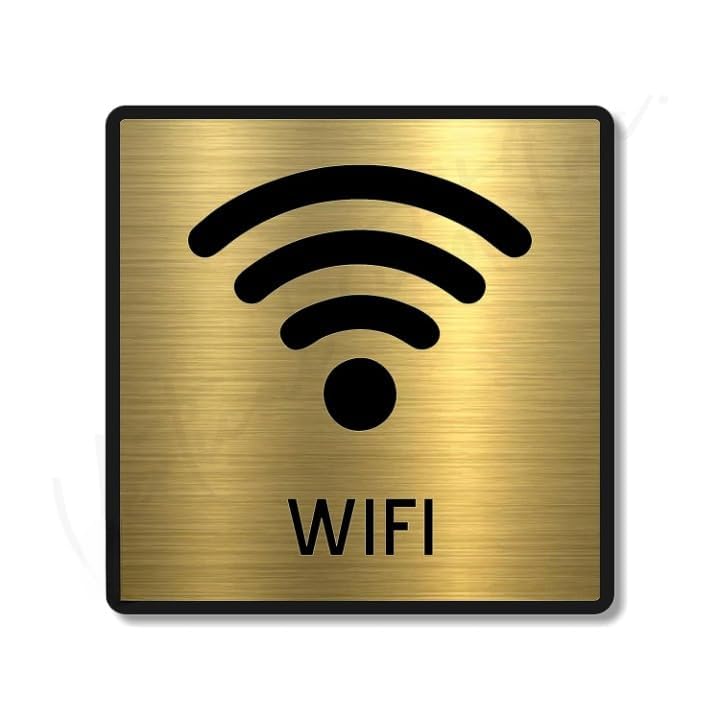 Gold Acrylic Wi-Fi Sign, Self-Adhesive – view 2