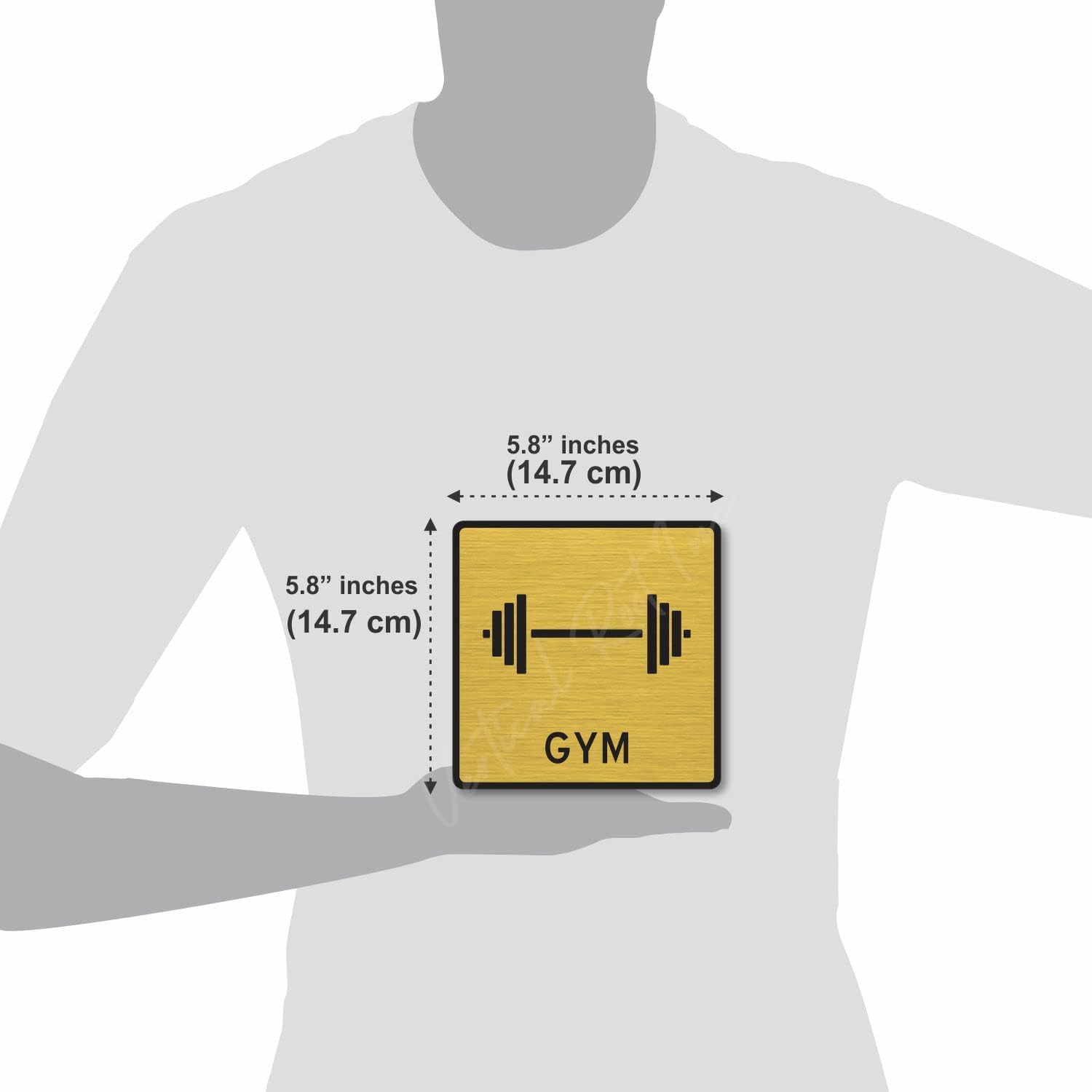 Gold Acrylic Gym Sign, Self-Adhesive – view 3