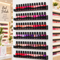 Black Acrylic Nail Polish Wall Shelves with End Inserts, 15 Inch, Pack of 6