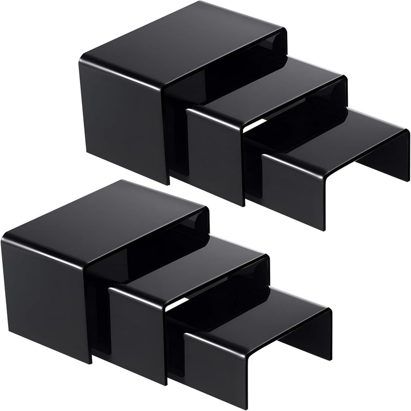 Black Acrylic Display Risers, Set of 6 – Yosham