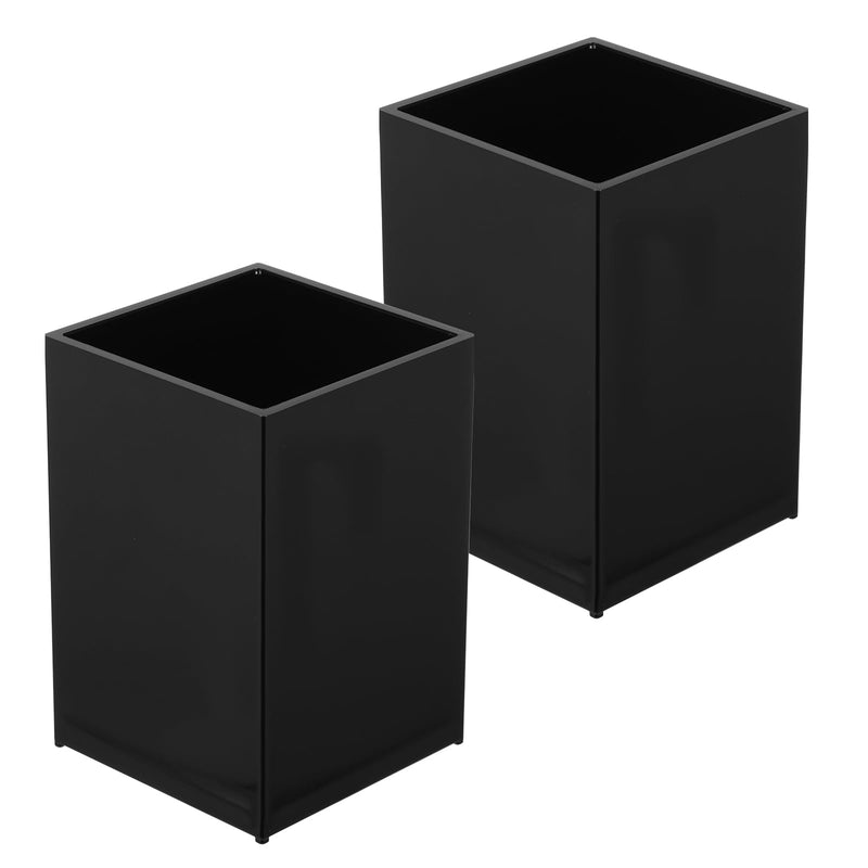 SynHHergyx 2 Pack Black Pen Holder Acrylic Pencil Holder Makeup Brush Holders Cup Pen Storage Organizer for Desk Office