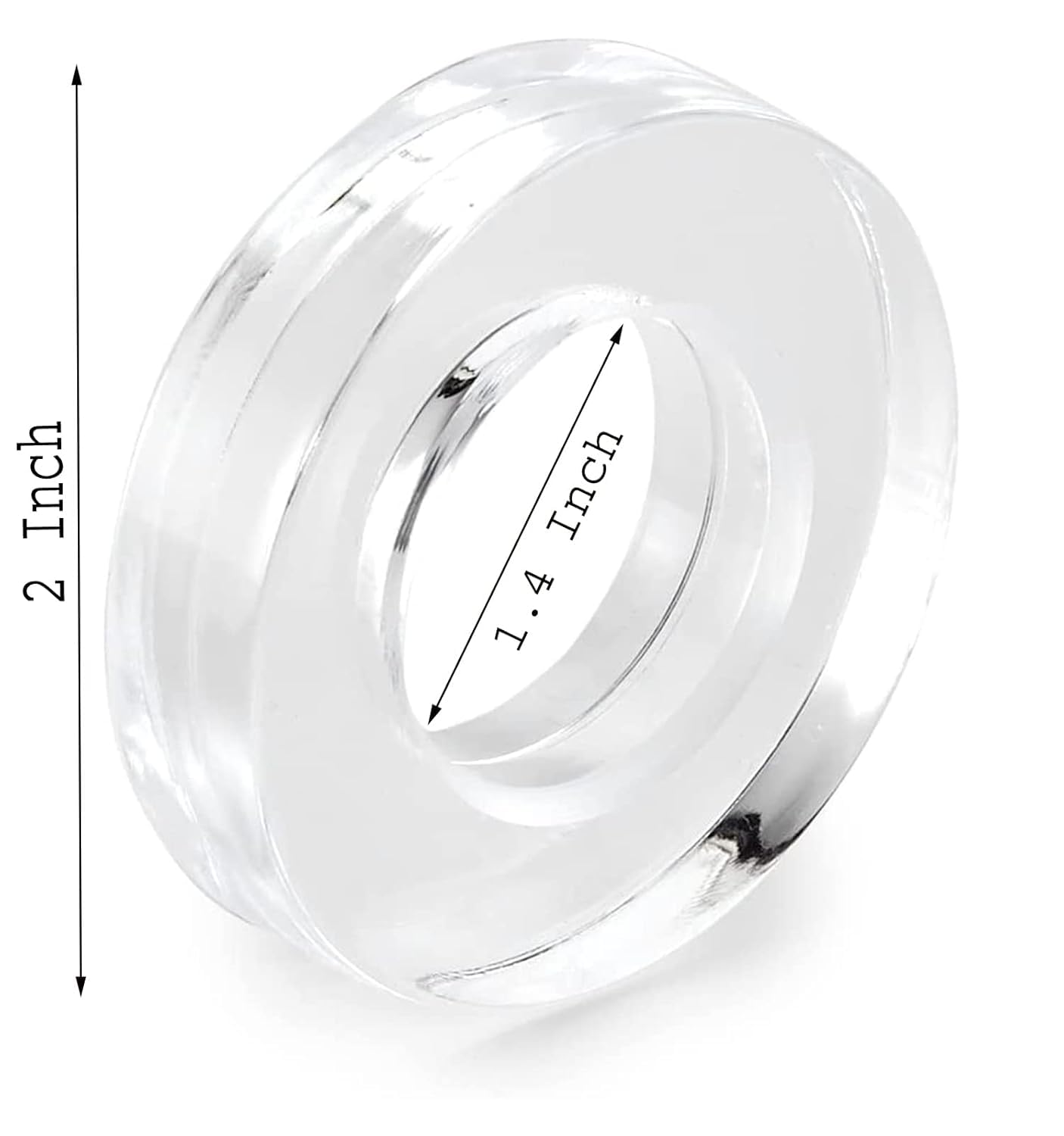 Acrylic Napkin Ring Holder, Set of 6 — (6, Circle – view 2