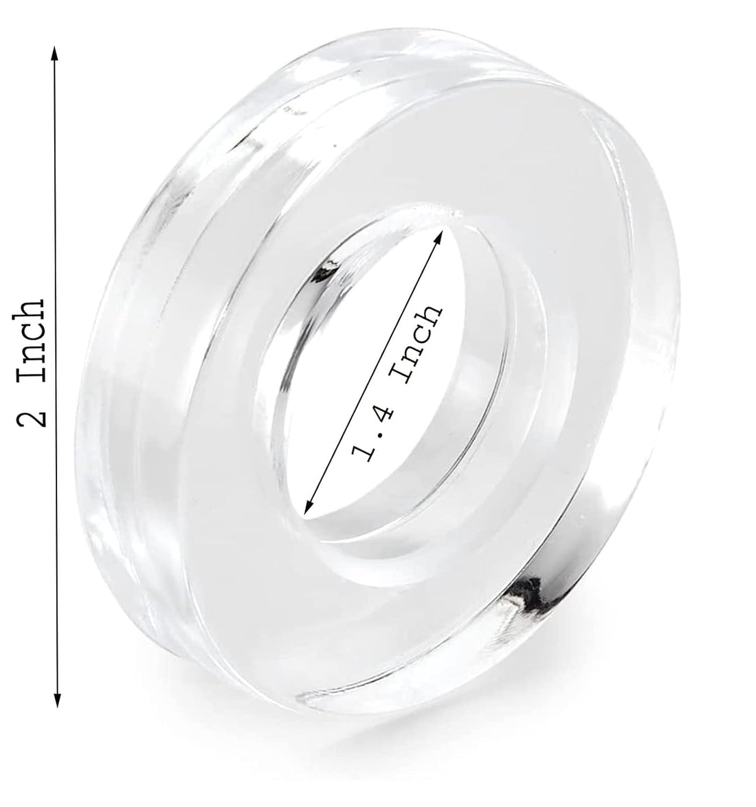 Acrylic Napkin Ring Holder, Set of 6 — (6, Circle – view 2