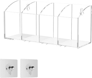 No-Drill Acrylic Wall Pen & Brush Organizer – Yosham