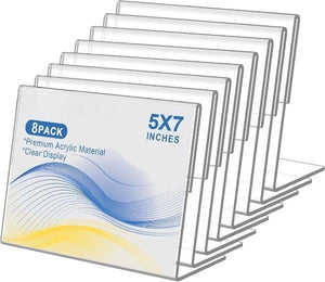 5x7 Acrylic Table Sign Holder, Pack of 8 – Yosham