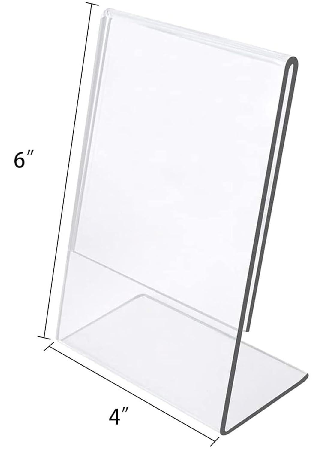 Clear Acrylic Sign Holder, 4 × 6 in Portrait L-Stand – view 3