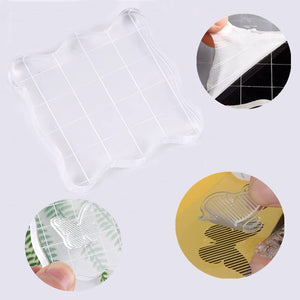 Clear Acrylic Stamp Blocks with Grid, 3-Piece Set – Yosham