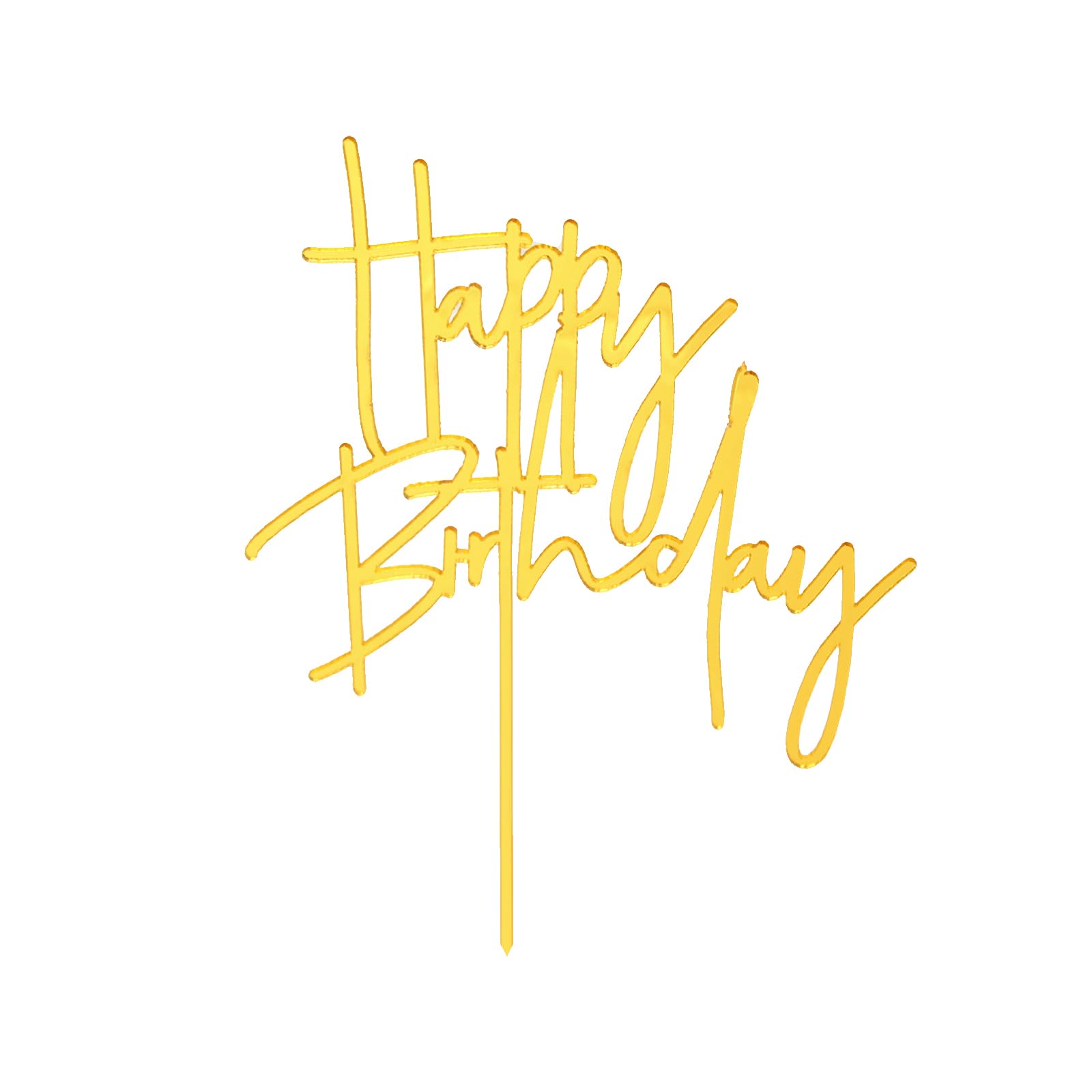 Gold Acrylic Happy Birthday Cake Topper Sign – Yosham