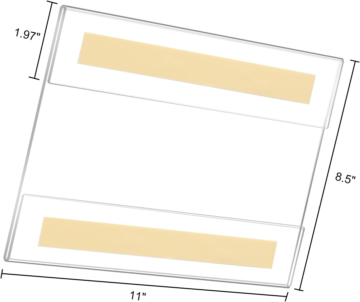Clear Acrylic Wall Sign Holders, 11 × 8.5 in Landscape, Self-Adhesive, Pack of 3 – view 6