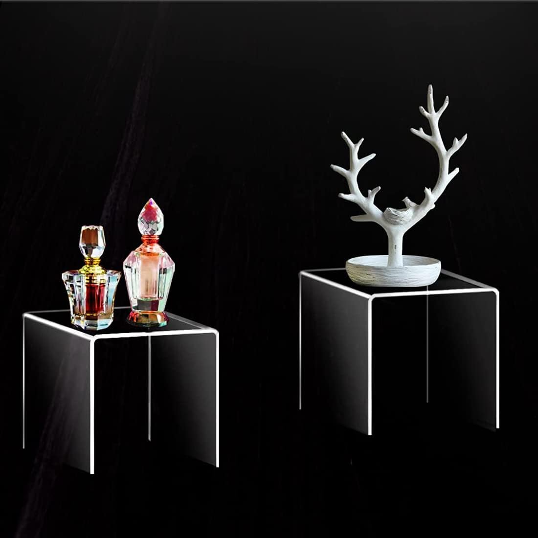 Acrylic Display Risers, 4x4x4 In, Set of 2 – Yosham