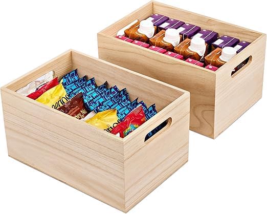 Unfinished Wood Storage Crates with Handles, 2 Pk – view 3