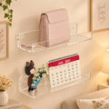 Mini L-Shape Acrylic Wall Shelves, Pack of 2 — 12 inch Clear