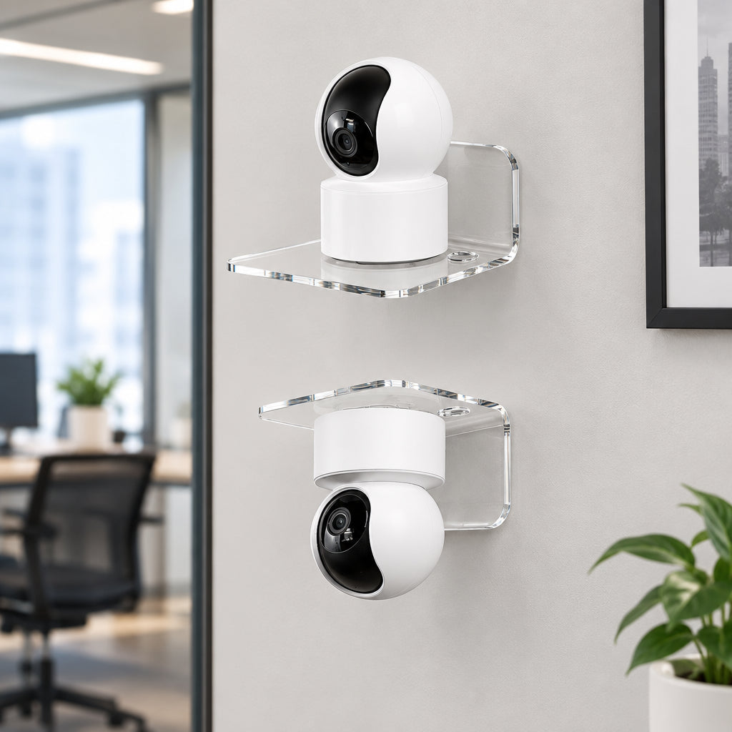 Clear Acrylic CCTV Camera Wall Mount Shelf, Pack of 2 — CCTV Wall Mount M3