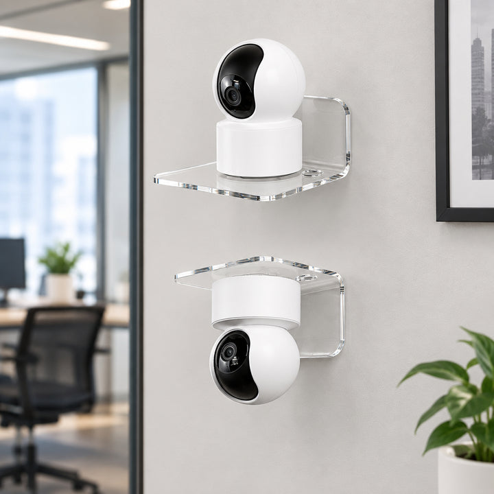 Clear Acrylic CCTV Camera Wall Mount Shelf, Pack of 2 — CCTV Wall Mount M3