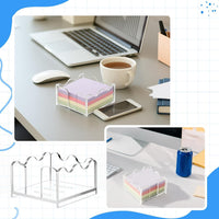 1PC Scalloped Acrylic Sticky Note Holder – 3x3 Inch Clear Wave-Edge Notepad Dispenser, Thick Durable Desk Organizer for Office, Home, Dorm & Classroom