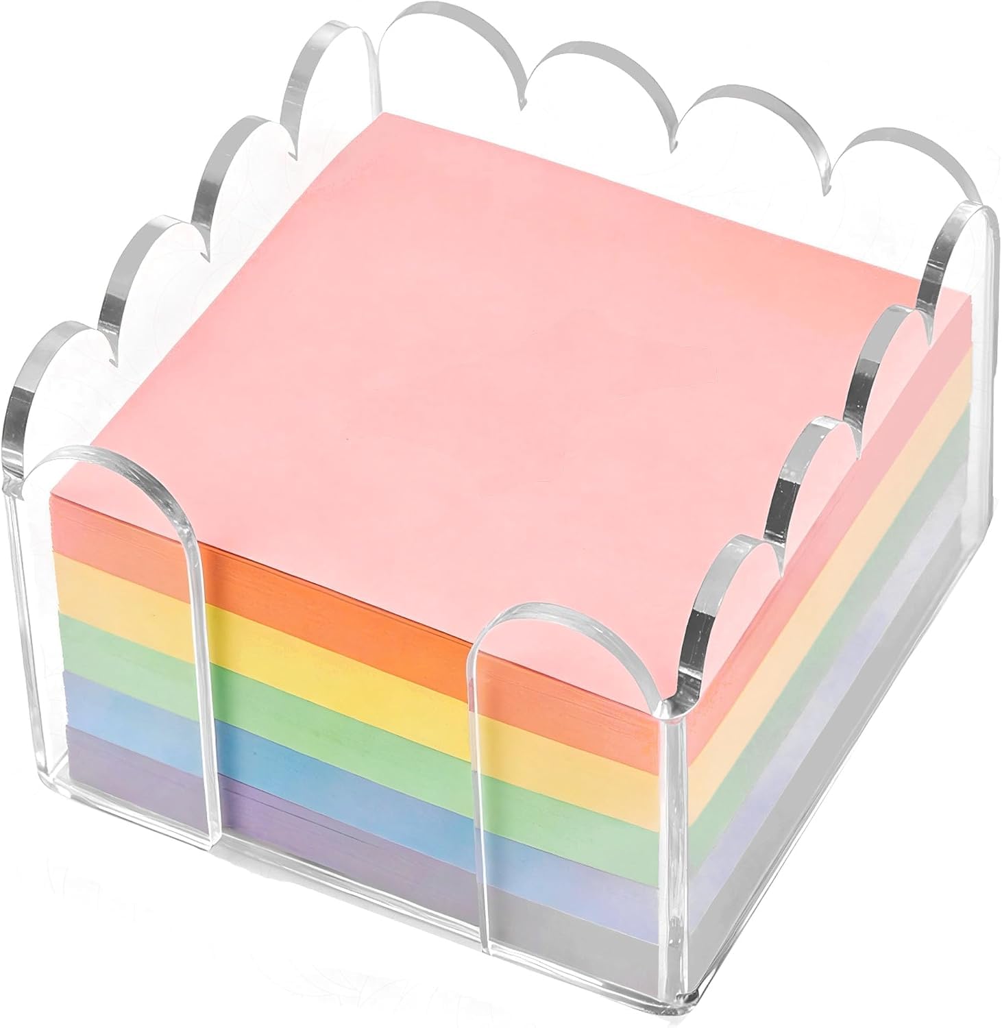 Scalloped Clear Acrylic Sticky Note Holder – Yosham