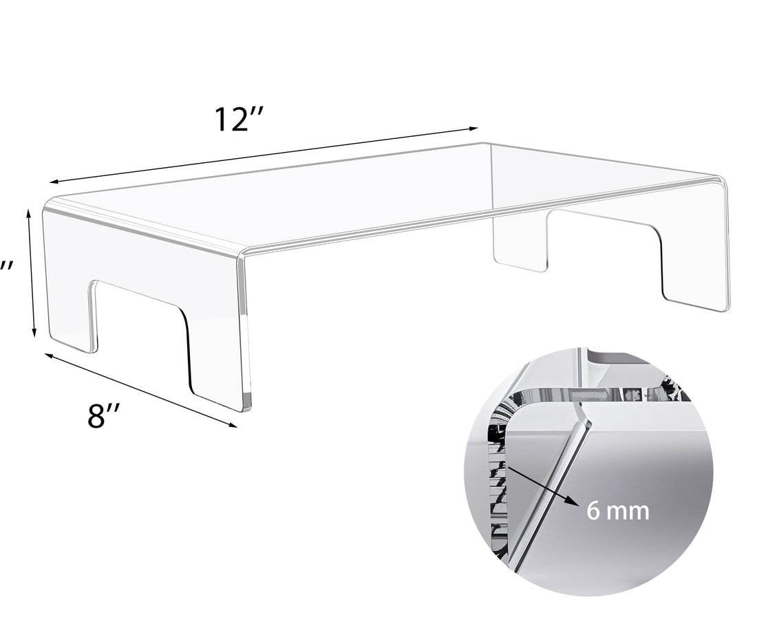 Clear Acrylic Display Riser, 12 × 8 × 3 in, 6 mm Thick – view 3