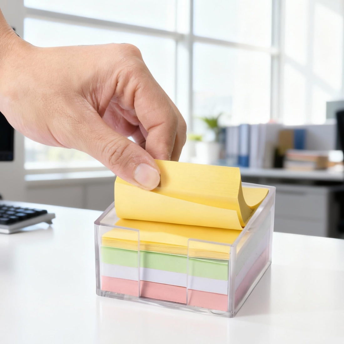 Clear Acrylic Dual-Opening Sticky Note Holder for 3×3 in Notes – view 7