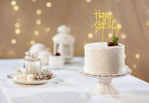 Gold Acrylic Happy Birthday Cake Topper Sign – Yosham