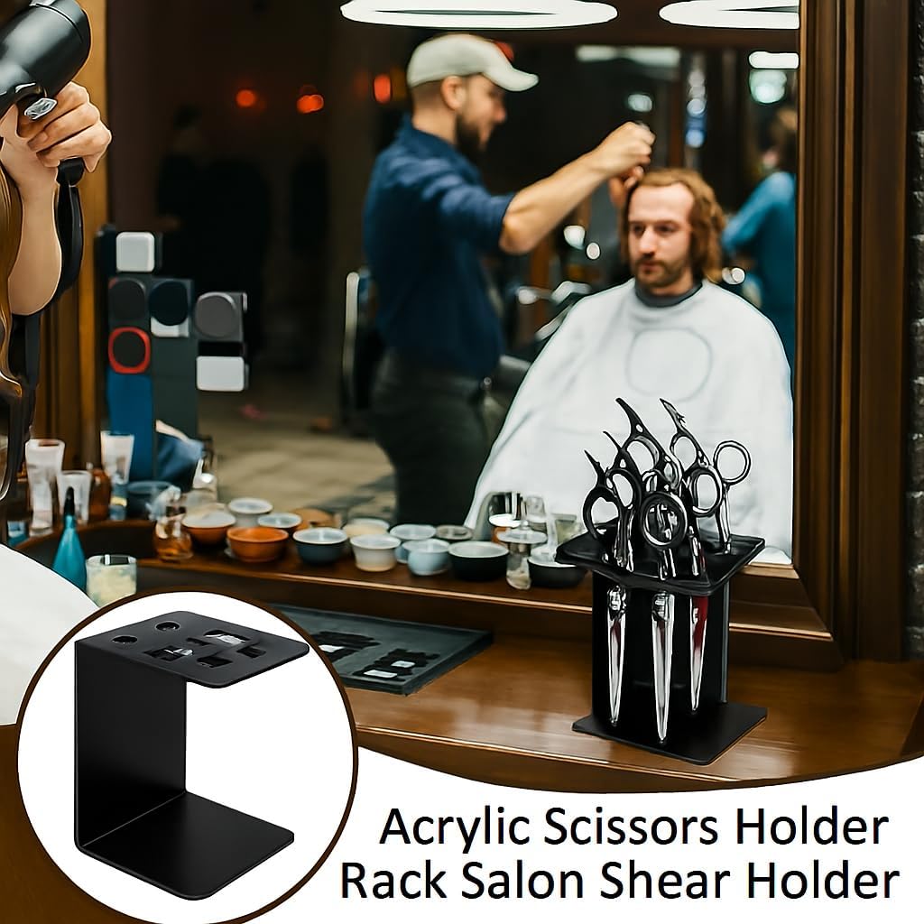 Acrylic Table-Top Scissor & Tool Holder Stand — Black – view 5