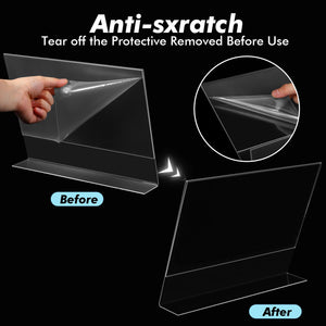Sanwuta 4 Pcs Horizontal 8.5 x 11 Inch Acrylic Sign Holder Clear Plastic Sign Stand for Display Acrylic Holder for Restaurant Office Store and Home Use Menu Desktop Supplies