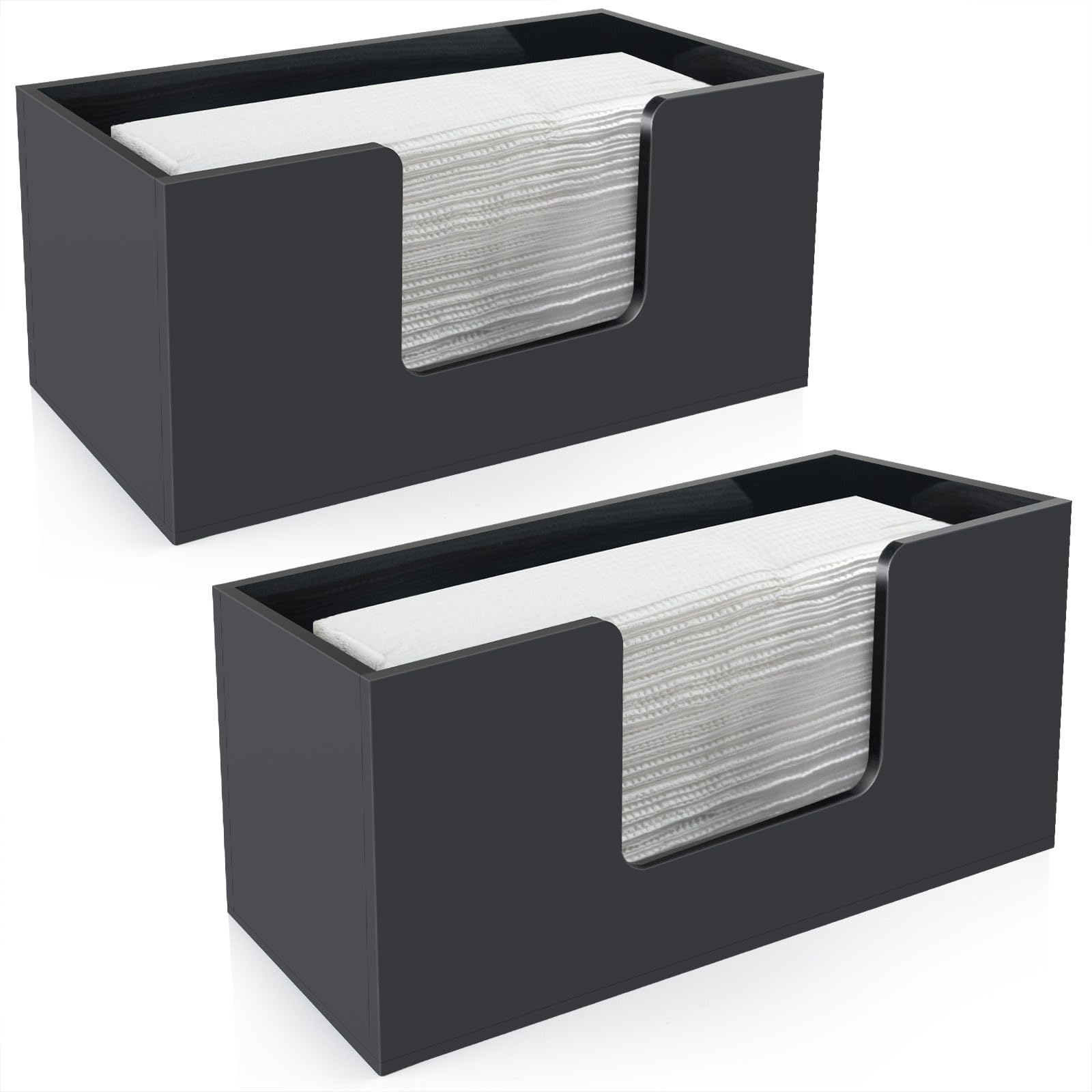 Black Acrylic Countertop Paper Towel Holder, 2-Pk – Yosham
