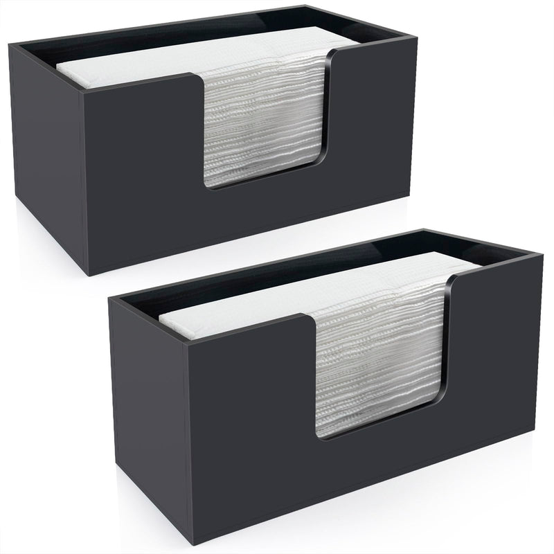 Paper Towel Holder Countertop, Black Acrylic Bathroom Napkin Holder, 2 Pack