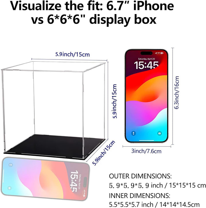 Clear Acrylic Display Case — display case 6*6*6 – view 2