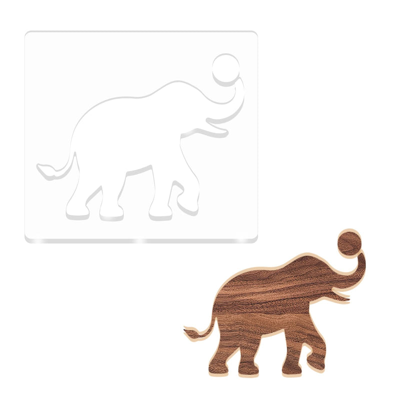 BETAGT Acrylic Elephant Router Templates, Clear Router Template for Woodworking, 6.69 x 5.9 Inch Acrylic Decorative Templates, Craft Tracing Guide Tool Stencils Templates for Woodworking