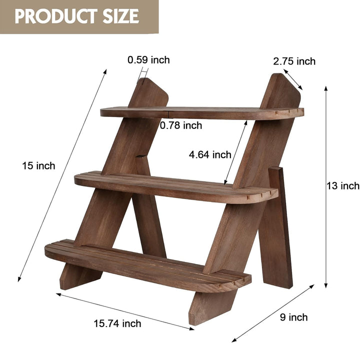 3-Tier Wood Perfume Organizer, Walnut Finish – Yosham