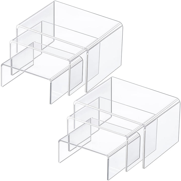 Clear Acrylic Nesting Display Risers, 3 Sizes, 2 Sets (6 Pcs) – view 2