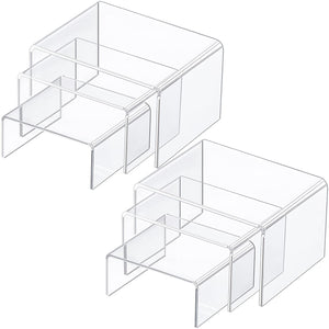 Clear Acrylic Tiered Display Risers, 2 Sets – Yosham