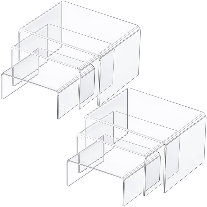 Clear Acrylic Tiered Display Risers, 2 Sets – Yosham